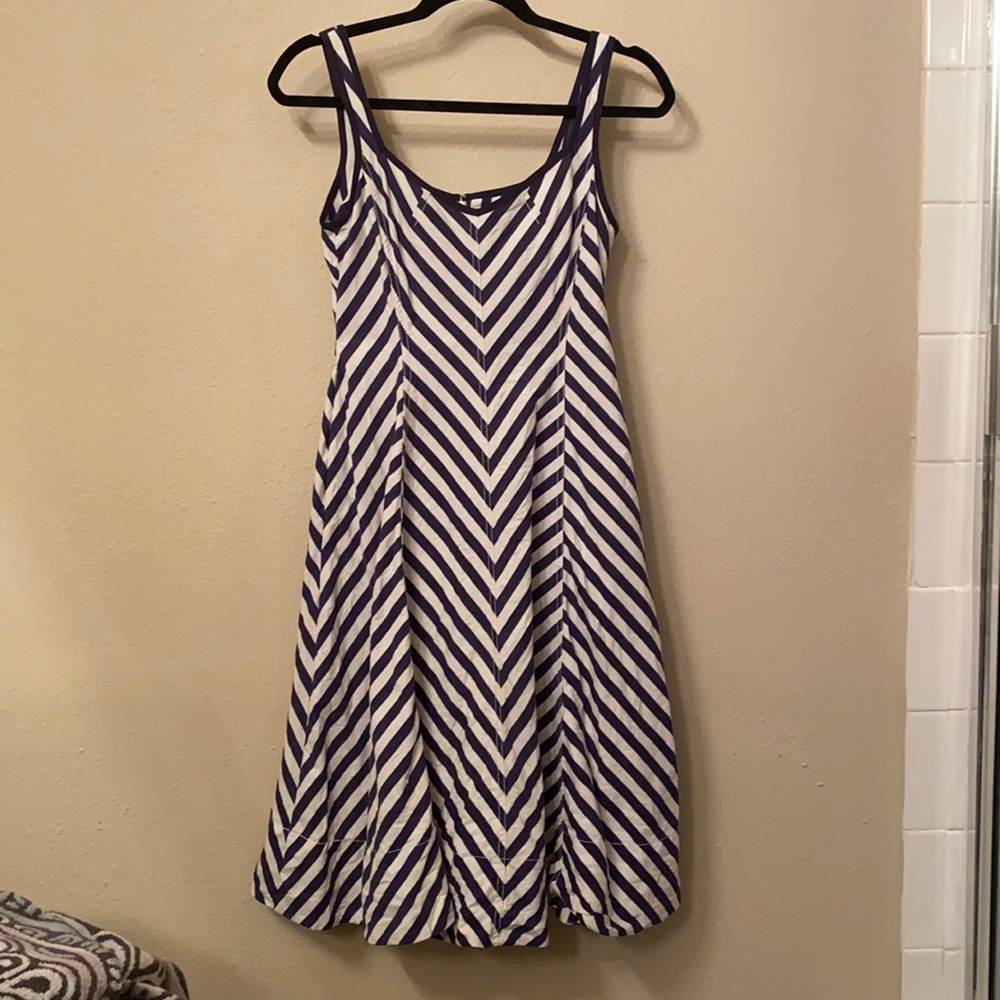 Striped denim dress